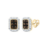 1/5CTW-DIA P1 GIFT COGNAC NATURAL EMERALD STUD EARRING